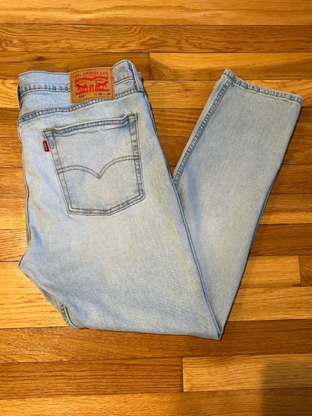 Levi's 510 Light Wash Denim Straight Jeans Classic Trendy